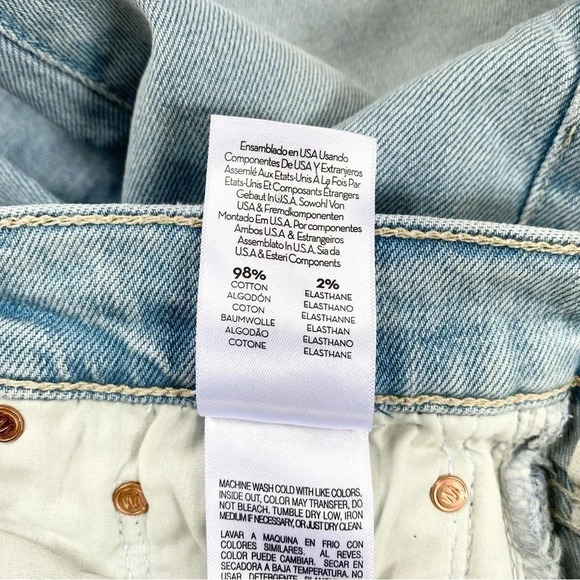 New Mother Scrapper Cuff Ankle Fray Denim Jeans Straight Leg Lonely Hearts Club - Picture 10 of 17